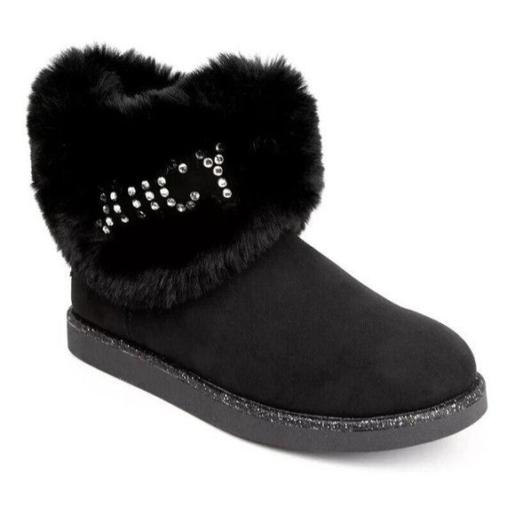 Juicy Couture Keeper Black Faux Fur Winter Boots Women's Sizes New In Box - Picture 1 of 8